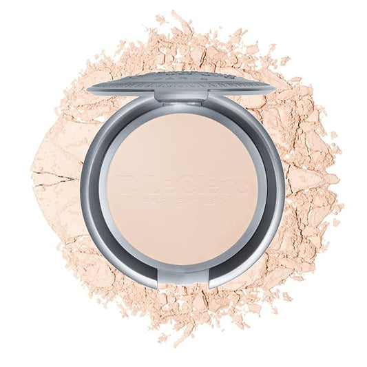 T. Leclerc Compact Pressed Powder - Super-Blendable Face Makeup Longwear Portable Matte Finish Radiant Natural Medium to Full Coverage Airbrushing Mineral Base For Pores & Imperfections (Translucide)