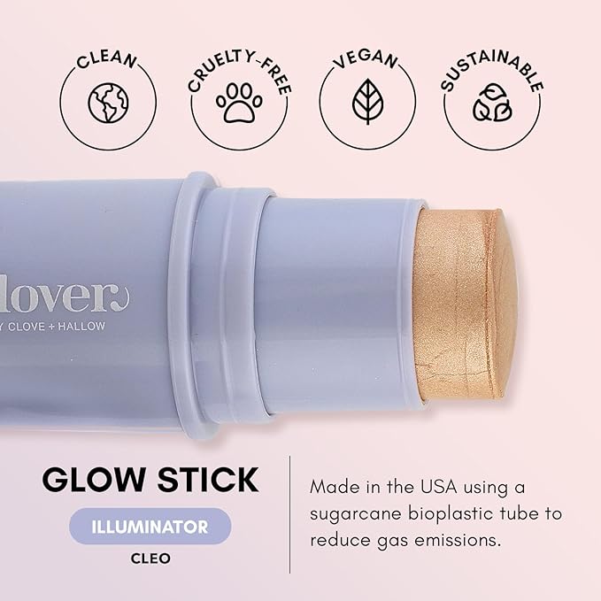 Clover Glow Stick Illuminator | Natural Shine Highlighter, Glass Skin, Easy To Apply | Cruelty-Free & Vegan Naural Makeup| Made With Castor Oil