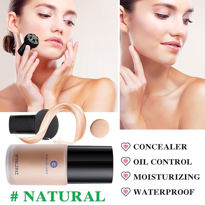 Mushroom Head Air Cushion CC Cream BB Cream Cushion Foundation Moisturizing Full Coverage Foundation Concealer Lasting Foundation Makeup Tone Makeup Base Primer(Natural)A