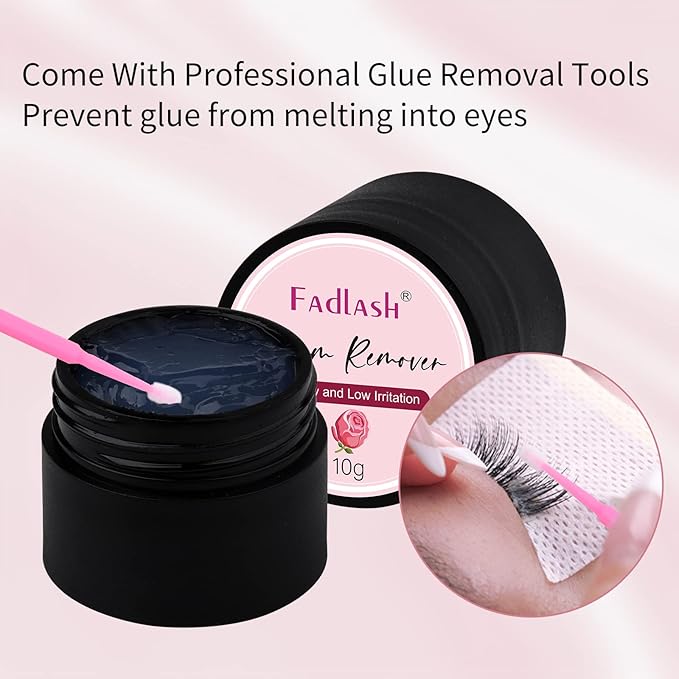 Eyelash Extension Remover 10g Lash Extension Remover Dissolves Powerful and 60ML Eyelash Extension Remover Gentle Soothing Cluster Lash Extension Remover