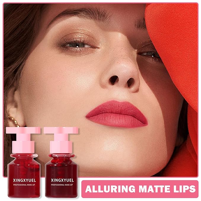 2PCS Velvet Lip Gloss Set, Multipurpose Liquid Lipstick - Non-Sticky, Long Lasting Waterproof Lip & Cheek Tint - Set B
