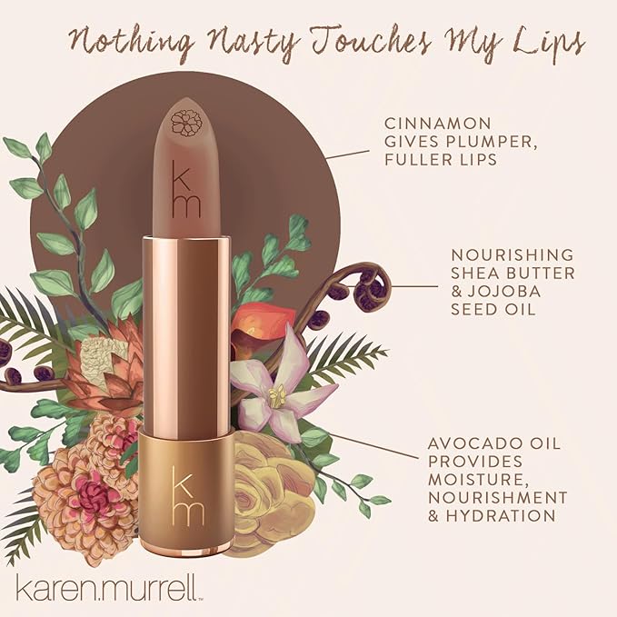 Karen Murrell - Natural Lip Stick - Lipstick 27 Graceful - Brown Lipstick - Matte Finish, 100% Natural Ingredients, Moisturizes & Hydrates Lips - Paraben & Cruelty Free