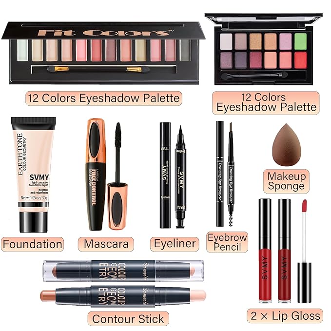 Makeup Set for Women, Makeup Full Kit for Beginners & Professionals, Travel Makeup Set for Teens & Adults, Makeup Gift Set for Girls, Eyeshadow Palette, Lip Gloss, Face & Eye Make up