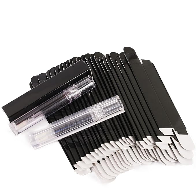 COSIDEA 50 PCS Empty Holographic siver Lip Gloss Boxes W21 xW21 xH121mm / 0.83 * 0.83 * 4.76 inch, Cosmetic Perfume Mascara Box Packaging, small Kraft Paper Box Luxury Holder Wrapping