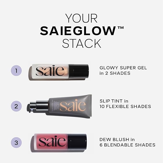 Saie Slip Tint Tinted Moisturizer with SPF 35 - Light Coverage, Glowy Skin Tint & Mineral Sunscreen for Face with Hydrating Hyaluronic Acid - Summer Makeup Essential - Shade Two (1.35 oz)