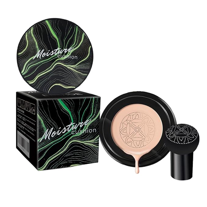 Mushroom Air Cushion CC Cream,Moisturizing Concealer Foundation, Waterproof, Long-lasting Color, Even Skin Tone, Suitable for All Skin Types(Natural)