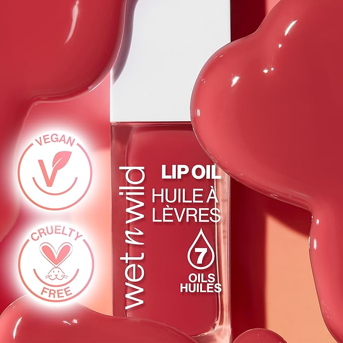 wet n wild Lip Oil - Lightweight, Non-Sticky, Hydrating & Nourishing Formula with 7 Conditioning Oils, Vegan & Cruelty-Free - Vintage Society