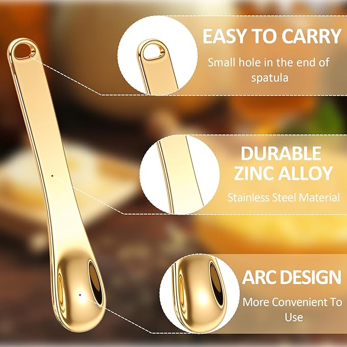 8 PCS Metal Makeup Spatula Tool, Mini Skin Care Spatula Lotion Spatula, Cosmetic Spatula Applicator, Reusable Beauty Spatula for Cream, Lotion and Mask (Silver Gold Rose Gold)