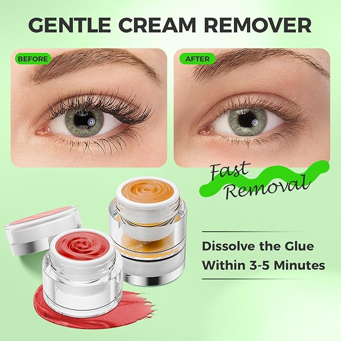 Eyelash Extension Remover Cream, Professional Lash Remover for Lash Extensions, Low Irritation, Fast Dissolution, Lash Extension Remover Cream for Salon Use, 5g (Watermelon)