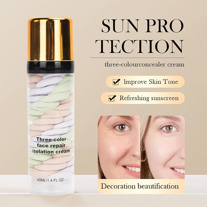 3 In 1 Poreless Face Primer, One Step Color Corrector Face Primer, Hydrating Primer for Face Before Makeup Oil Control & Moisturizing Redness Corrector for Face Skin Tone Correcting Long Lasting