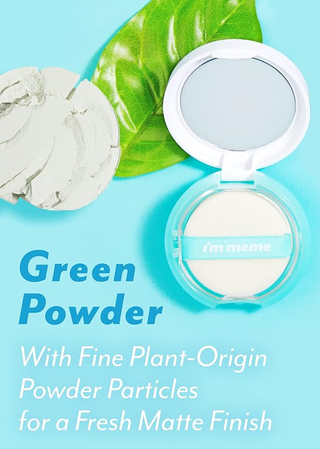 I'M MEME Wonder Velvet Cushion Foundation 02 Beige + Compact - Oil Cut Pact, 0.34 Oz Bundle