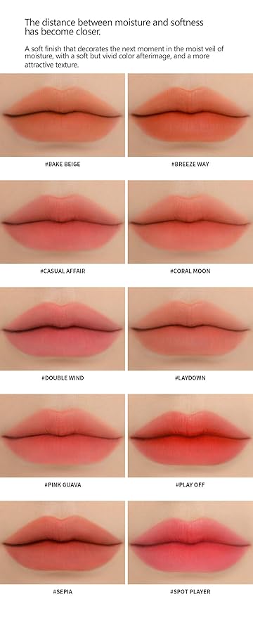 3CE BLUR WATER TINT(4.6g) soft lip with less smear with a blurry finish (#PLAY OFF) with sun cream(1ml*3ea)