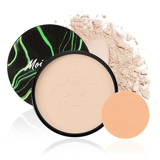 Oil Control Pressed Powder,Matte Setting Powder,Smooth Flawless Face Powder,Full Coverage,Waterproof Long Lasting,Lightweight Makeup Setting Foundation Compact Powder
