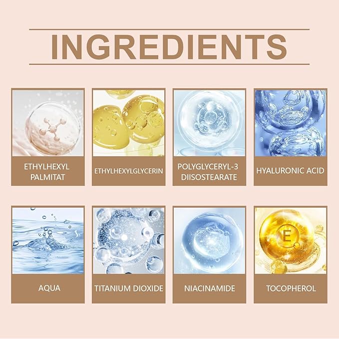 BB Blur Cream Tinted Moisturizer With Spf, Tinted Care Primer, Waterproof Concealer, Spf 30 Sunscreen, 3 Shades, All Skin Types (03# Wheat, 30g/1 Oz)