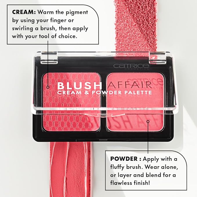 Catrice | Blush Affair Cream & Powder Palette | Highly Pigmented Radiant Cream & Soft Matte Powder | Vegan & Cruelty Free (010 Stunning Strawberry)