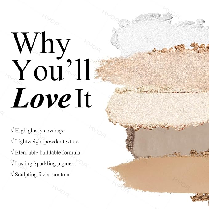 KYDA Face Sculpting Contour Palette, Smooth Matte Contour Pressed Powder, Ultra-fine Lightweight, Easy to Blend, Multiuse Baked Contour Makeup-TAUPE