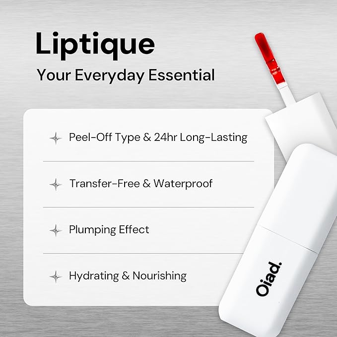 Liptique Korean Lip Stain Peel Off - 24 Hour Long Lasting Lip Tattoo, Waterproof & Transfer Proof, Nourishing & Hydrating Lip Tint for Women, Instant Plumping Lip Tints Peel Off (004 ROSITE)
