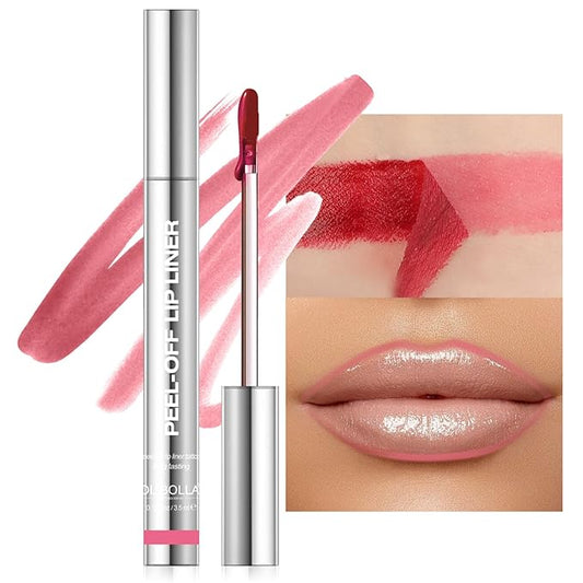Lip Stain Peel Off, Rose Lip Liner Stain Peel Off Tattoo Matte Lip-tint, Long Lasting, Waterproof, Transfer-proof, Moisturizing, Easy to Use, Highly Pigmented Color for All Skin Types (#06)