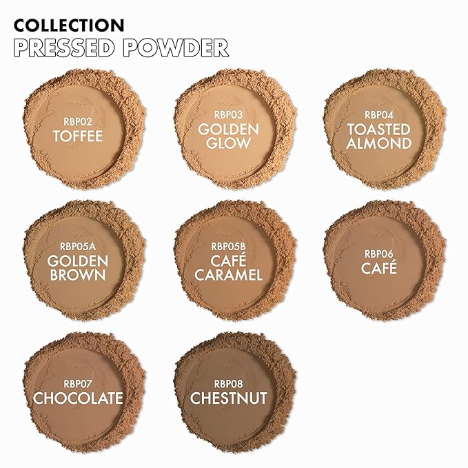 Ruby Kisses No More Blemish Face Powder with Salicylic Acid Korean Makeup Matte Finish Full Coverage Pressed Powder (Golden Brown)