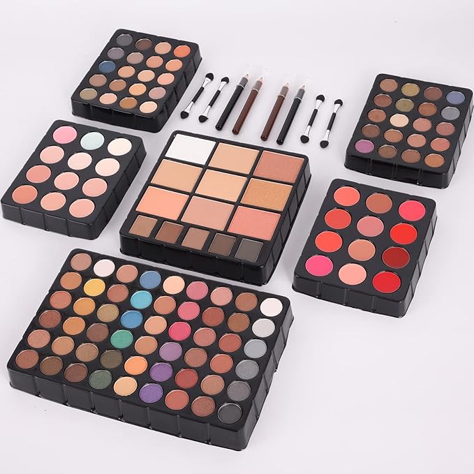132 Color All- In- One Makeup For Women Full Kit,Professional Makeup Kit,Makeup Gift Set for Women,Girls&Teens,Include eyeshadow/lipstick/concealer/Lip Gloss/Eyeliner/Mascara(006N2-Silver)