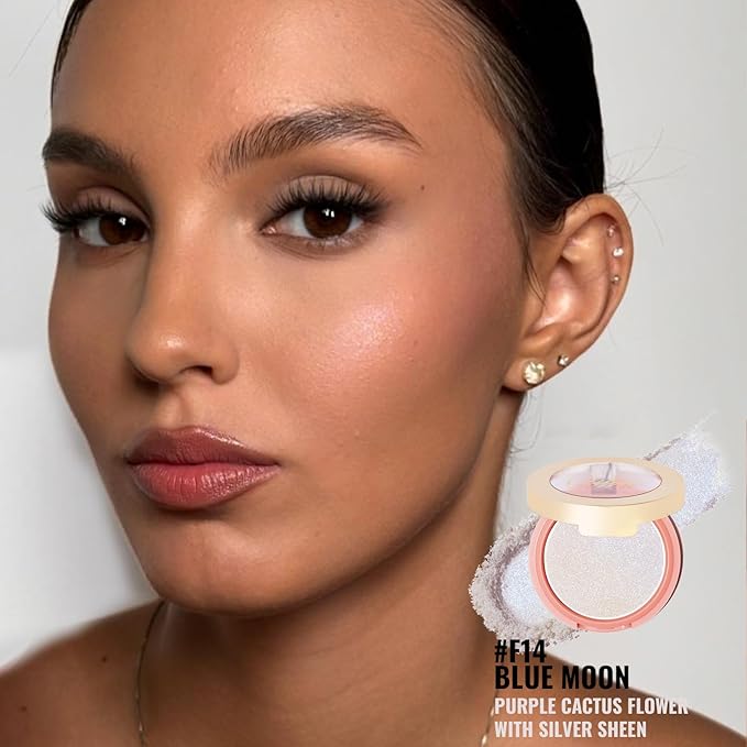 Oulac Light Blush For Cheeks Makeup for Natuural Radiant Look 14 One More Time F14 Blue Moon