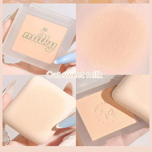 Blush Palette, Milk Galaxy Soft Mist Blush Monochrome Blush Palette Matte Vitality Nude Makeup Rouge Repair Blush Portable Daily Light Makeup Pink Tender Girl Beautiful Woman (Oat sweet milk)