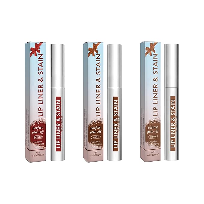 Lip Tint Stain Peel Off - Waterproof Lip Liner Stain, Moisturizing Long-Lasting Lip Stain, Create Natural Lip Color for Women Daily or Special Occasion Use for All Skin Types, #01 Red-Brown
