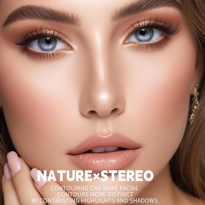 Cool Toned Contour Palette with Mirror, Taupe Grey Contour Powder for Pale Light Cool Toned Skin, Nose Contouring Bronzer Powder