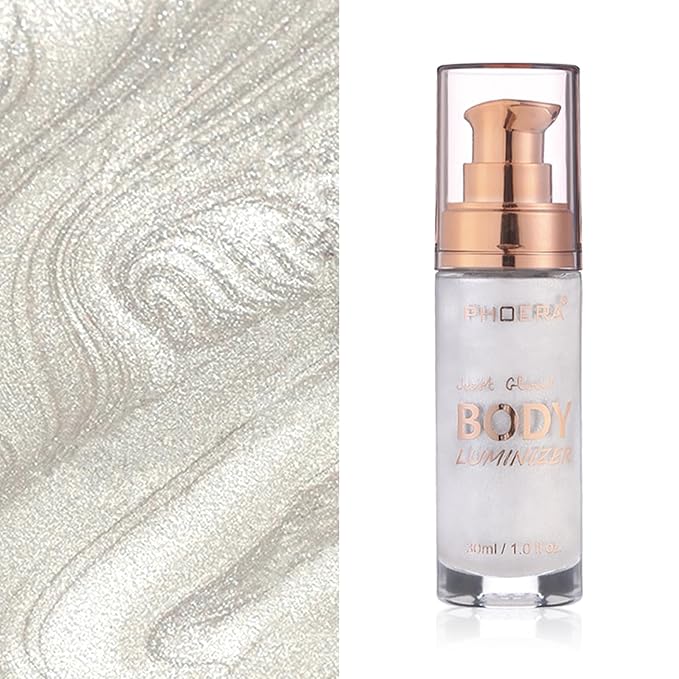 Diamond Platinum #05 Body Shimmer Oil: Waterproof, Long-Lasting Moisturizing Bronze Glow for Face & Body, 1oz Jars, Includes Makeup Brush