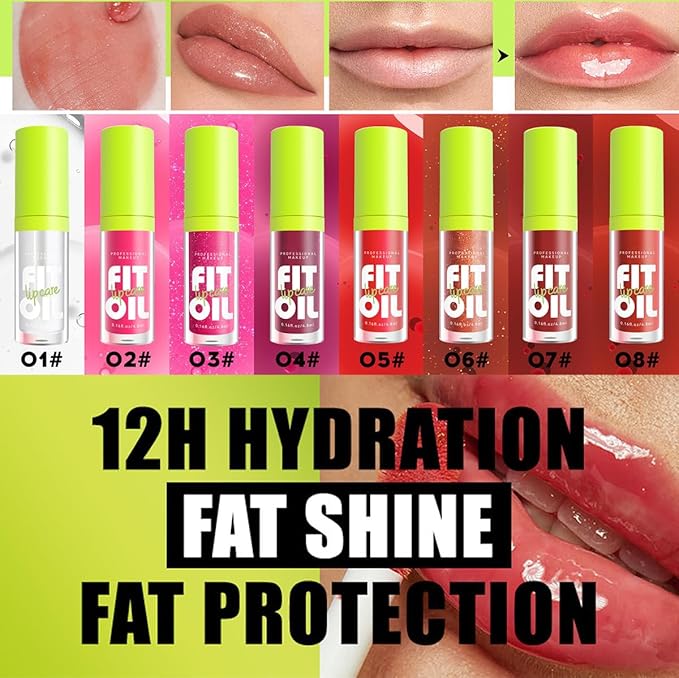 8 Colors Lip Plumping Gloss With Big Brush Head, Moisturizing Formula, Visibly Defines & Plumps Lips Repairing Lightening Lines Fresh Clear Smooth Care (# 07)
