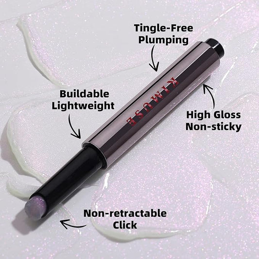 KIMUSE Lip Plumper, Hydrating Korean Lip Gloss, Click Tinted Lip Balm Solid Lipstick for Plumps & Moisturizes, Long-wearing All-in-one Lip Plumping, Gloss, Balm