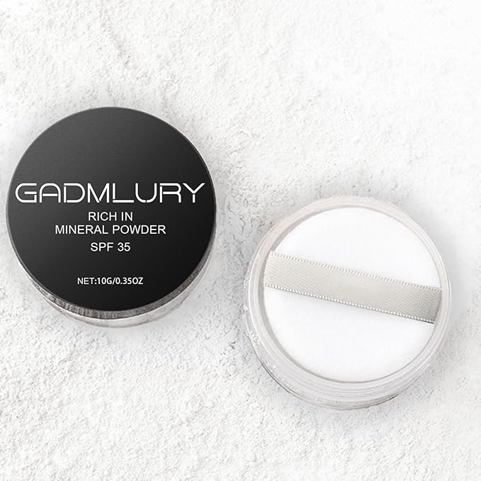 Mineral Setting Powder, SPF 35, Sunscreen Silica-Based Loose Powder, Oil Control & Pore Blurring, Universal Translucent Finishing Makeup (Solar Veil)