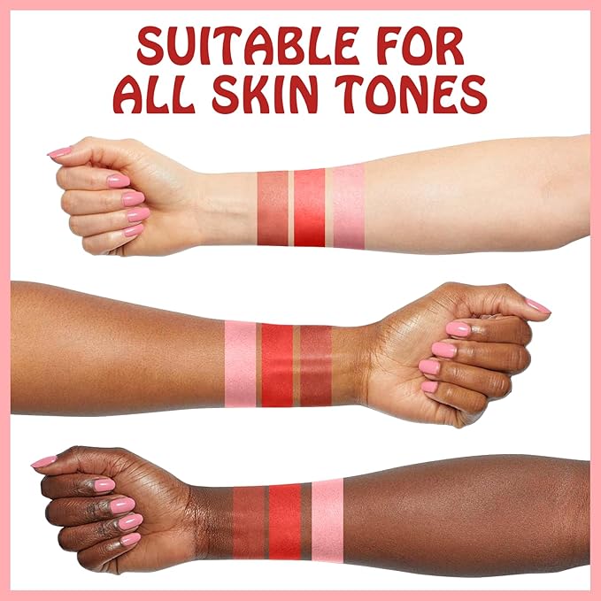 Lip Stain Tint 3 Colors Set, Long Lasting Moisturizing Sponge Tip Applicator Tinted Lip Gloss, Multi-Use Non-Stick Cup Liquid Lipstick for Women Lips Cheek Eye Makeup