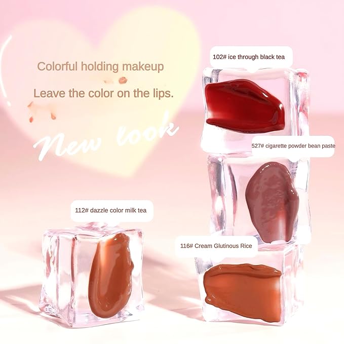 Novo Lip Stain & Mirror Shine Lip Glaze - Waterproof Lip Tint, Glossy & Matte Finish, Hydrating Non-Sticky, Shattered Mirror Effect, White Pondflower Seed Oil, Jelly-Like Gloss for Long-Lasting Wear