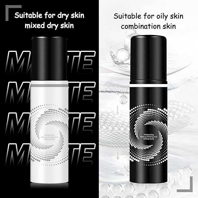 2 Pack Makeup Setting Spray for Face, Lightweight Long Lasting Smudge-proof Makeup Finishing Spray Set, Hydrating, Waterproof, All-Day Wear Refreshing Face Mist