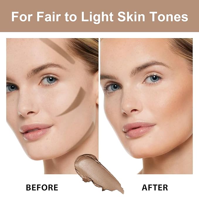 FV Cool Toned Contour Stick, Blendable & Smooth, Natural Finish, Waterproof & Long Lasting Face Shaping Makeup for Beginners, For Fair/Light Skin Tones, Cruelty-free, 01 Amber