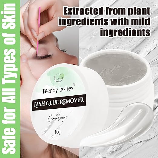Eyelash Glue Remover for Lash Extensions: for DIY and Lash Artists, Wendy, 10ml Cream, Effectively, Low Irritation, Grey, Cantaloupe Flavored