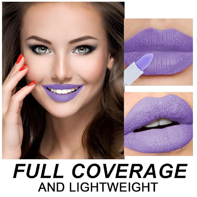 Matte Bullet Long Wear Lipstick - Vegan and Cruelty-Free - Smudge and Waterproof Matte Lipstick with Moisturizing Formula - All Day Comfort - (Lavender Lust #13)