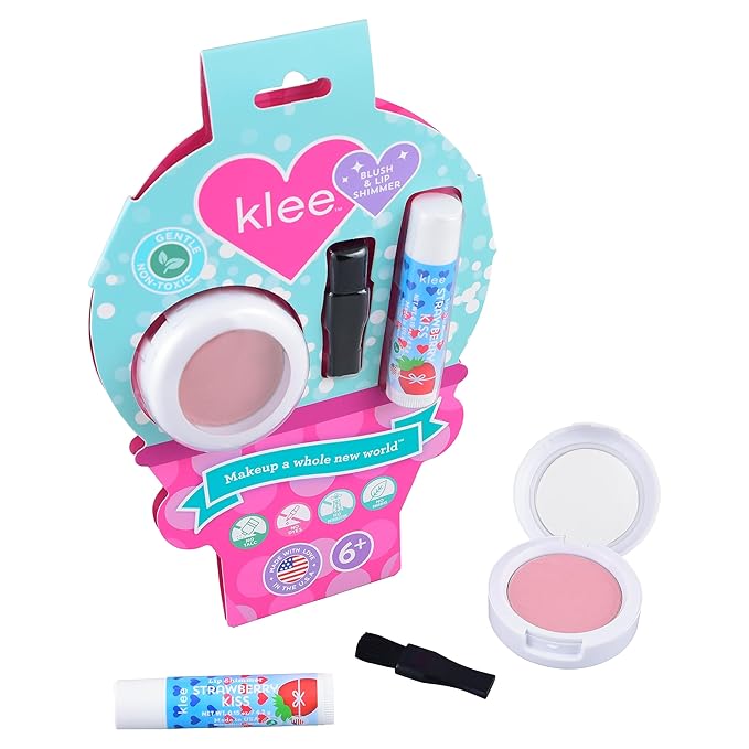 Luna Star Klee Blush and Lip Shimmer Makeup Kit. Gentle and Non-Toxic. Kid-Friendly. Made in USA. (Sugar Cone Pulse)