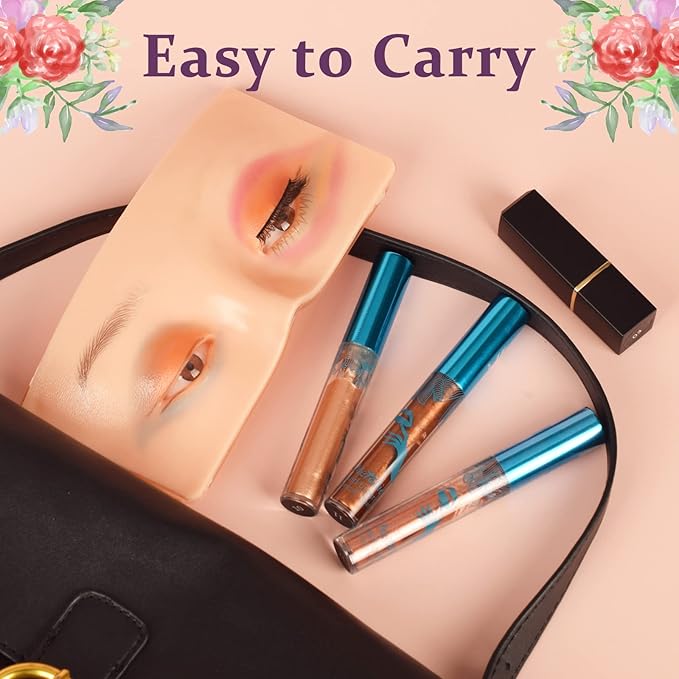 Makeup Practice Face, JimKing Makeup Practice Board, Faccial Practice Skin for Professional and Beginners, 3D Realistic Model for Eyelash Extensions, Eyeliner And Eyeshadow Face Makeup Practice
