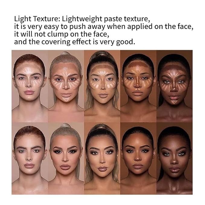 Pure Vie 20 Colors Hydrating Full Coverage Correcting Concealer Palette Camouflage Makeup Contour Kit for Conceals Corrects Dark Circles Acne + 11 Pcs Foundation Powder Concealer Eyeshadows Brushes