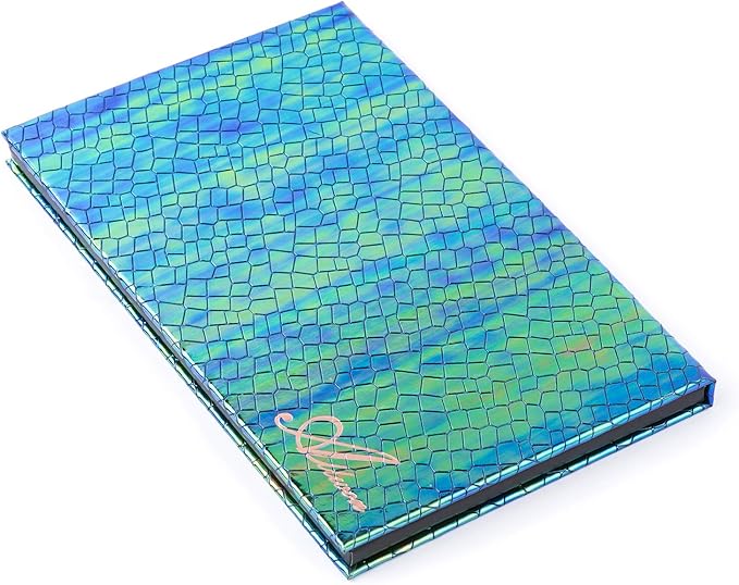 Allwon Magnetic Palette Mermaid Empty Makeup Palette with Mirror and 30Pcs Adhesive Empty Palette Metal Stickers for Eyeshadow Lipstick Blush Powder (Green)