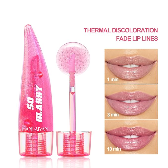 Lip Glow pH Lip Color Changing Lip Gloss - Thermal Discoloration, Tinted Plumping Lip Oil with Long Lasting Moisture & Natural, Radiant Finish(#03)