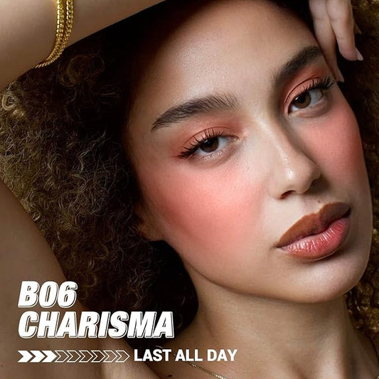 FOCALLURE Silky Face Pressed Blush,High Pigment Mineral Blusher,Create a Fade-free Flawless Finish and Give your Skin a Natural Glow,Lightweight Facial Blusher Makeup,CHARISMA