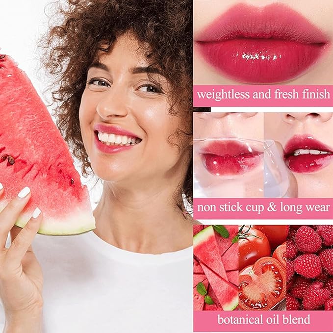 4PCS Lip Tint Stain Set,Mini Liquid Water Tint,Korean Lip Gloss Moisturizing Natural,Long Lasting Waterproof,Multi-Use Lip and Cheek Tint