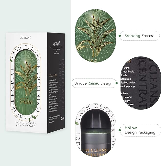 Eyelash Cleanser Concentrate Aloe 100ml Lash Extension Shampoo Natural Foaming Cleanser DIY Gift Paraben & Sulfate Free Wash for Extensions Lashes with Home Care-Makes 60ml Bottles
