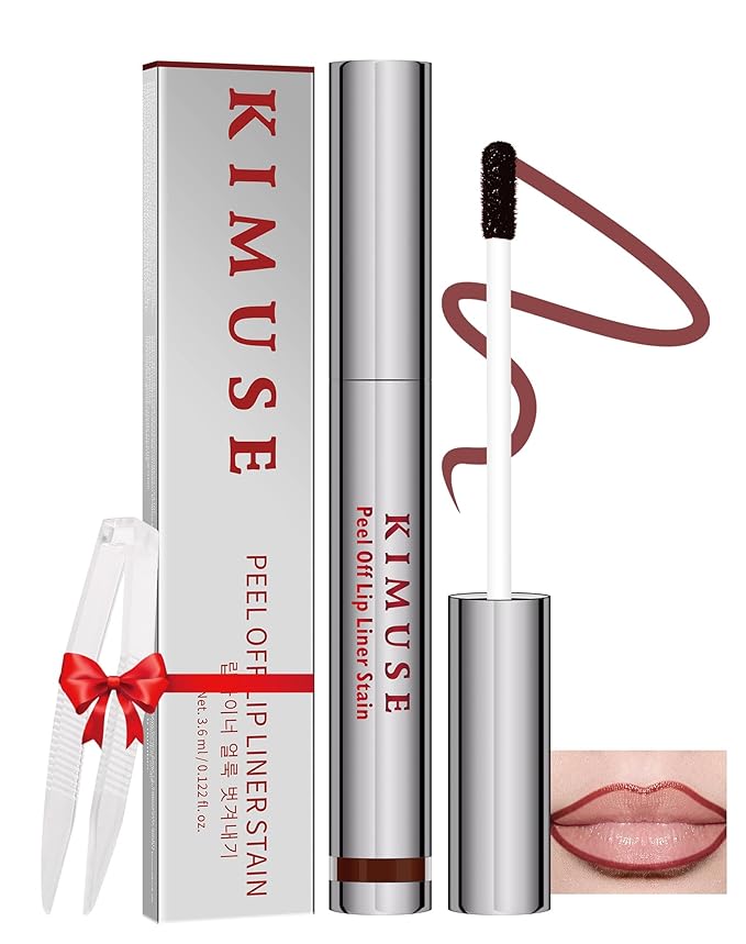KIMUSE Cream Contour Stick Duo + Lip Stain Peel Off Makeup Sticks High Pigmented, Long Lasting, Vegan Face Make Up Sticks