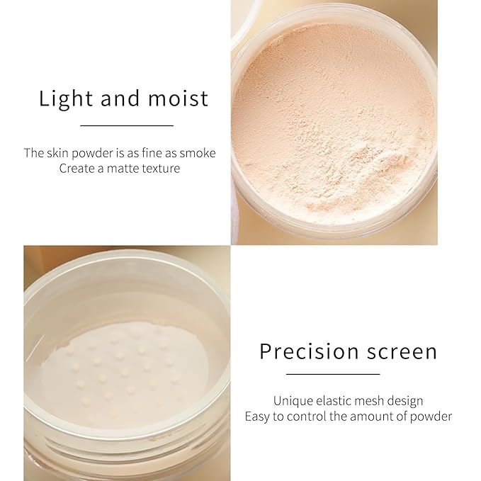 HXLOVE 3PCS Loose Setting Powder - Oil Control, Waterproof Formula for Long-Lasting Matte Finish, Flawless & Shine Look for All Skin Types