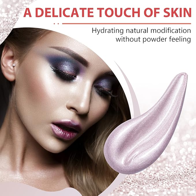 Highlighter Makeup Stick,Liquid Beauty Highlighter Wand with Cushion Applicator,Long Lasting Smooth Natural Matte Finish, Lightweight fairy Highlighter Stick (04-Celestral)