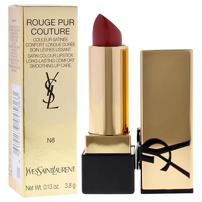 YVES SAINT LAURENT Rouge Pur Couture Satin Lipstick - N8 Blouse Nu for Women - 0.13 oz Lipstick